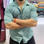 Checked Casual Popcorn Half Sleeve Shirt For Men | Men’s Popcorn Half Sleeve Shirt | Wedding & Party Wear Stylish Shirt | Trendy Festive Season Casual Shirt for Men