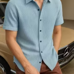 Imported Stylish Self Designed Light Blue Popcorn Shirts For Boys And Mens|Casual Mens Wear||Unique Designed Shirt||Popcorn Printed Mens Shirt|