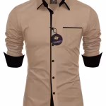 Men Regular Fit Solid Button Down Collar Formal Shirt
