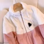 Little Heart Wool Fur Hudies