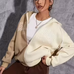 Women's Graphic Hoodie Zip Up Drawstring Long Sleeves