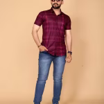 Mens Staylish Casual Chex Lycra Shirt