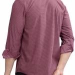 NOOK Men Polo Neck Full Sleeve Self Design Regular Shirt