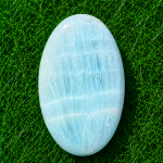 Natural Aqua Blue Organite Crystal Stone – Polished Healing Palm Stone for Positive Energy, Meditation & Home Décor
