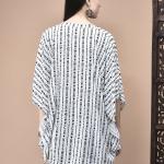 Women Liva White and Black Geometric Print Tunic