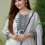 Women Designer Rayon Embroidery Black Kurta Pant Dupatta Set