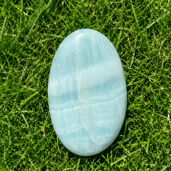 Luxury Aqua Organite Healing Crystal Stone – Premium Polished Energy Palm Stone for Reiki, Meditation & Spiritual Décor
