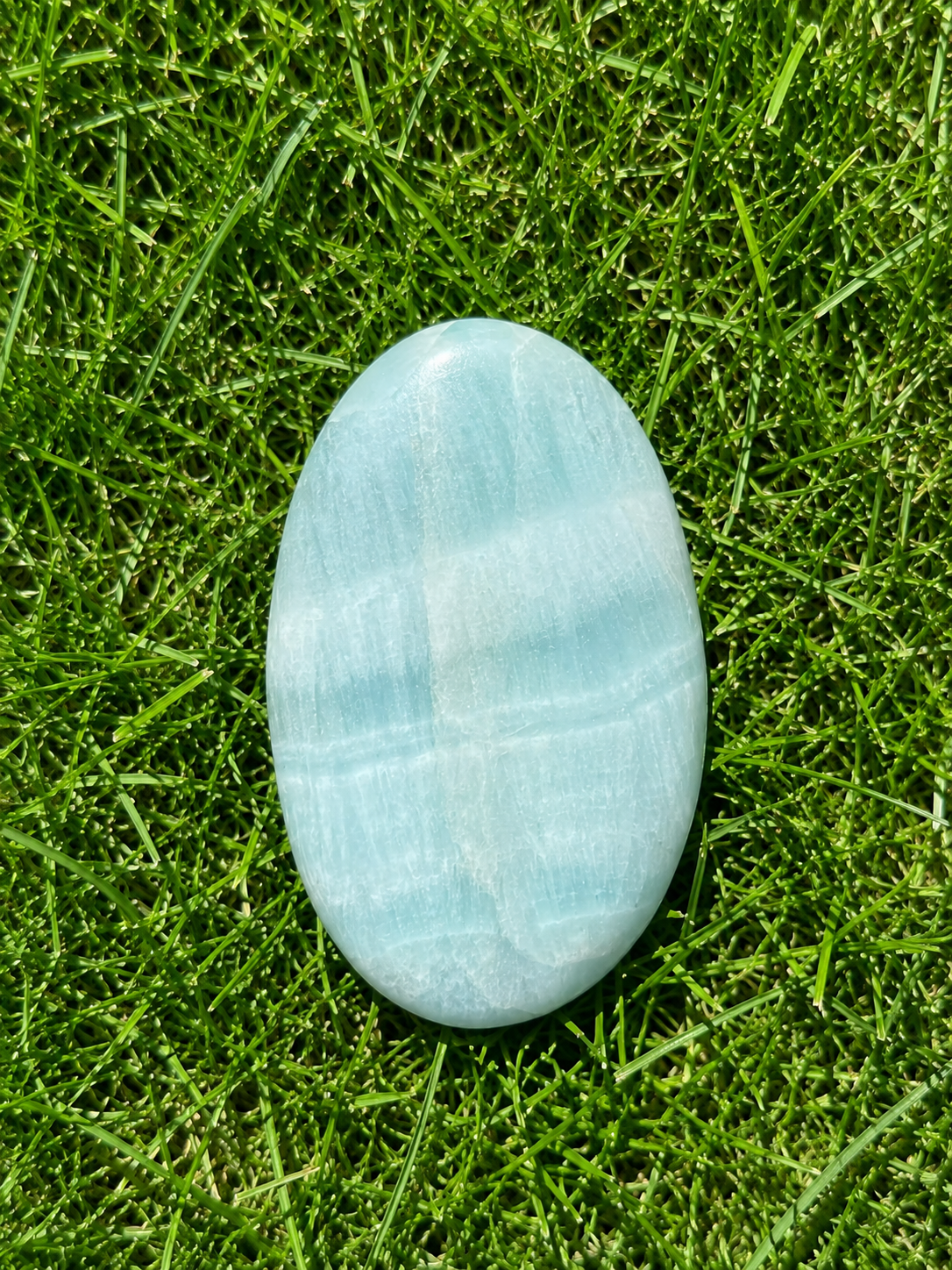 Luxury Aqua Organite Healing Crystal Stone – Premium Polished Energy Palm Stone for Reiki, Meditation & Spiritual Décor