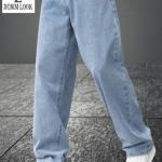 Men Loose Fit Mid Rise Light Blue Jeans