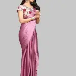 Sana silk Satin Silk Peach Saree With Blouse