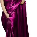 sana silk satin Purple saree with Blouse