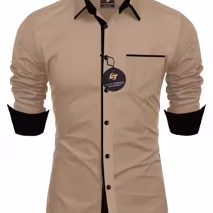 Men Regular Fit Solid Button Down Collar Formal Shirt