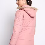 Women's Winter Hooded Puffer Jacket with Zipper Closure