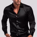 Men Regular/stylish Fit Plain Solid Spread Collar Casual Shirt - Black