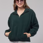 Women solid full sleeve sweatshirt