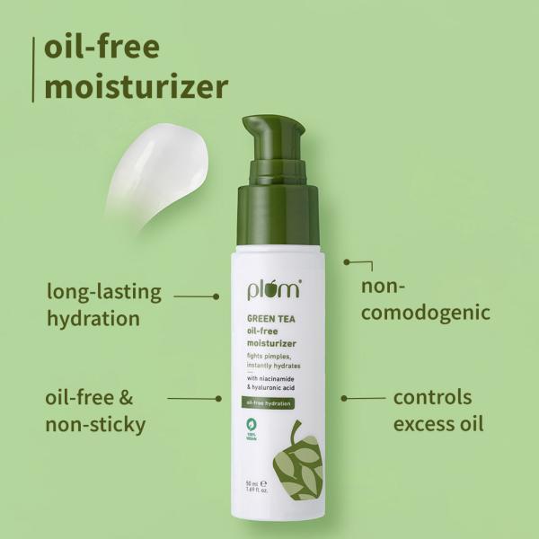 Plum Green Tea CTM routine for Oily, Acne-prone Skin with Green Tea Face Wash, Green Tea Toner and Green Tea Moisturizer